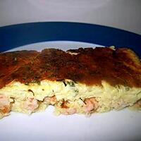 recette Clafoutis aux crevettes roses et à la ciboulette.