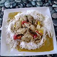 recette poulet au curry et ses poivrons réalisé par mon fils Ugo