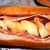 recette Sandwich jambon cru et pêche