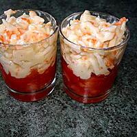 recette verrine de tomates et râpé de surimi- mayonnaise