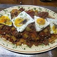 recette Boeuf haché au rutabaga et oeufs sur un plat.