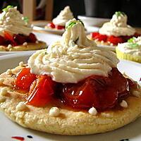 recette TARTELETTES sucrées DE TOMATES CONFITES ET CHANTILLY DE BASILIC