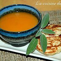 recette Velouté de courge muscade et blinis au jambon de pays et parmesan