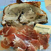 recette ASSIETTE  FROIDE  PORCHETTA  E PROSCIUTTO CRUDO