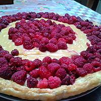 recette Tarte feuilletee aux framboises et creme patissiere