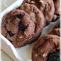 recette ~Biscuits triple chocolat aux biscuits Oréo~