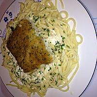 recette Spaghetti a la crème et poisson en sauce