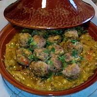 recette tajine champignons, olives et boulettes