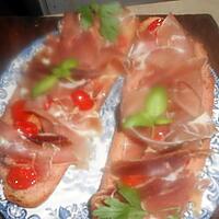 recette Tartine tomate,jambon de bayonne