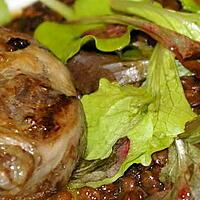 recette Crépinettes de queue de boeuf poêlées, salade tiède aux lentilles