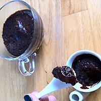 recette MUG CAKE: LE FONDANT AU CHOCOLAT INDIVIDUEL AU MICRO-ONDES.