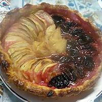 recette Tarte aux 3 fruits. pommes. poires. prunes.