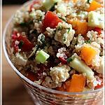 recette ~Salade de quinoa avec amandes, feta et légumes~
