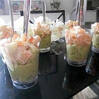 recette Verrines avocats crevette surimi