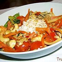 recette Scampis au gingembre et noix de cajou