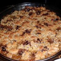 recette Crumble pomme-poire , chocolat.