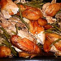 recette Poulet roti haricots vert et pommes de terre