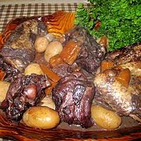 recette Coq au vin et aux légumes.