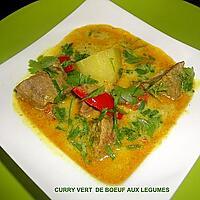 recette CURRY VERT DE BOEUF AUX LEGUMES