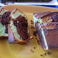 recette CAKE  MARBRE MENTHE CHOCOLAT