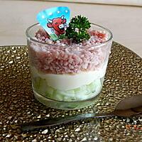 recette Verrine concombre, vache qui rit et jambon