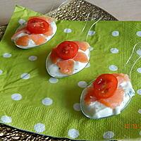 recette cuillères apéritive tzatziki, saumon et tomate cerise