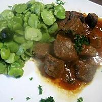 recette Sauté de boeuf aux fèves. Massalé.