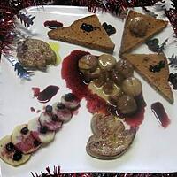 recette Tranches de foie gras  aux marrons et cassis.