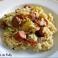 recette Risotto courgette, chorizo et knack