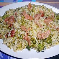 recette RISOTTO  BROCCOLI  E  SPECK