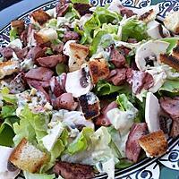 recette Salade de gesier de volaille sauce roquefort