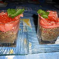 recette Verrine de lentilles et saumon fumé