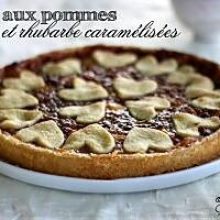 recette Tarte aux pommes et rhubarbe caramélisées