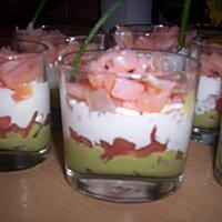 recette Verrine de saumon et sa crème d'avocat