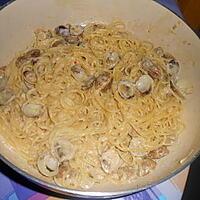 recette SPAGHETTI  VONGOLE PATE DE THON  ET  MASCARPONE