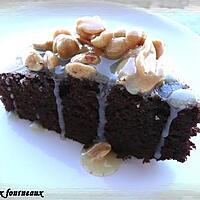 recette Gâteau-brownies au caramel & aux cacahuètes