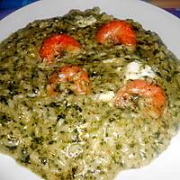 recette RISOTTO  SPINACI  GAMBERI  E  CHEVRE FRAIS