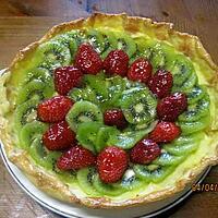 recette Tarte aux kiwis. fraises.crème pâtissière.