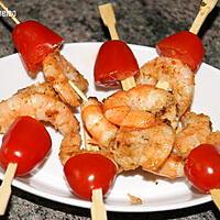 recette Brochettes de crevettes épicées