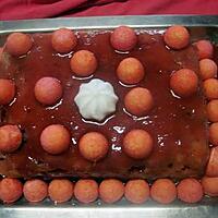 recette Gateau aux bonbons fraises , micro-ondes.