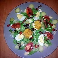 recette salade de chèvre chaud pané et lardons tièdes