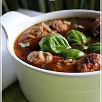 recette ~Soupe au riz et aux boulettes de poulet~