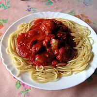 recette Spaghettis aux boulettes à la tomate