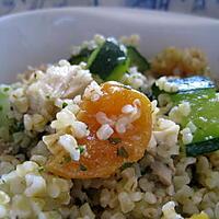 recette Taboulé fraicheur au boulghour, poulet au cumin et abricots