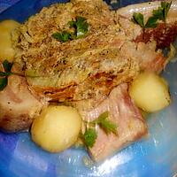 recette CHOU  BRAISE   FARCI  ET  LARD