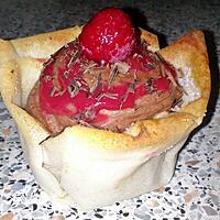 recette ~ corolles croustillantes  mousse marbrée framboise chocolat au lait ~