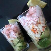 recette Verrines avocat surimi et crevettes