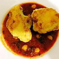 recette Beignets de choux fleur et sa sauce au poids chiche