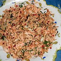 recette Salade de saumon aux baies roses