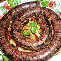 recette Brasse de boudin noir sur lit  d oignons